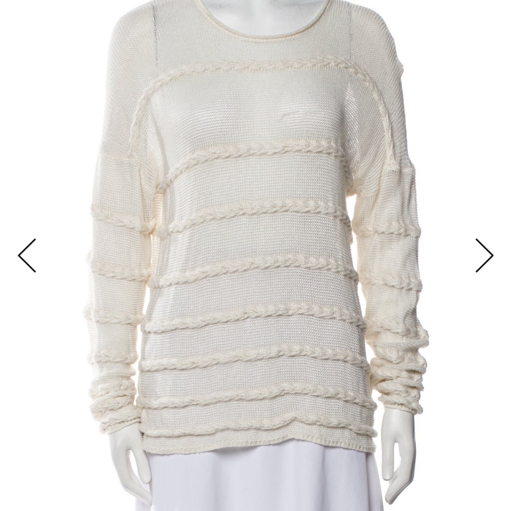 Theory Cream Long Sleeve Top